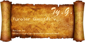 Tyroler Gusztáv névjegykártya
